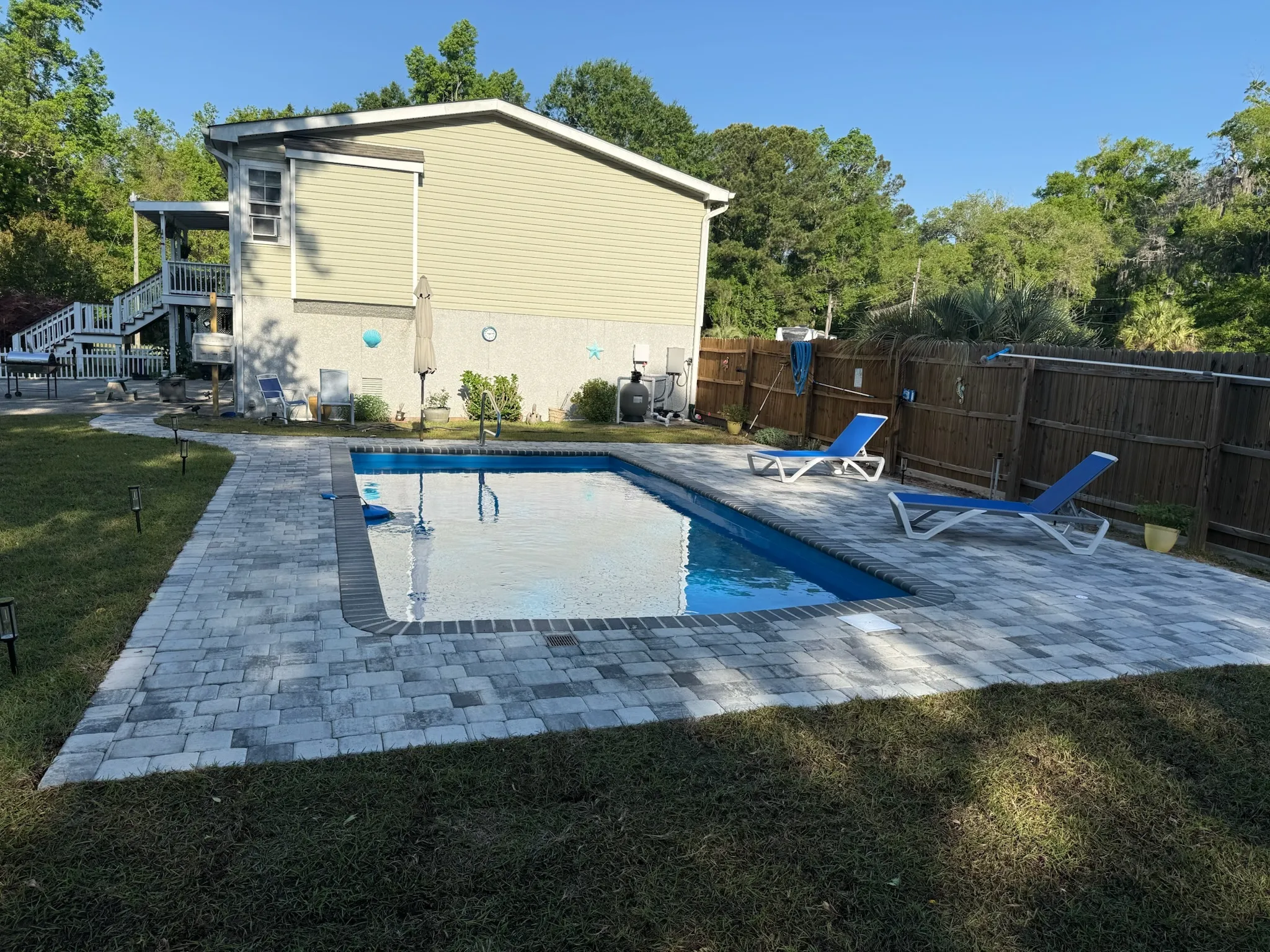 Backyard pool construction Beaufort SC